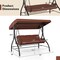 Outdoor 3-Piece Porch Swing with Adjustable Canopy and Cushions